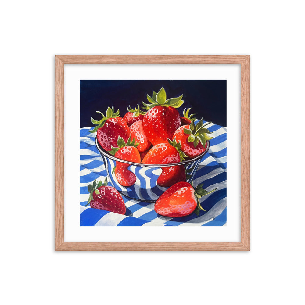 Bowl of Strawberries Framed Print