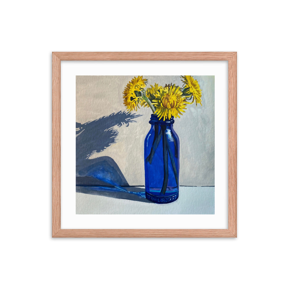 Dandelions in Vase Framed Print