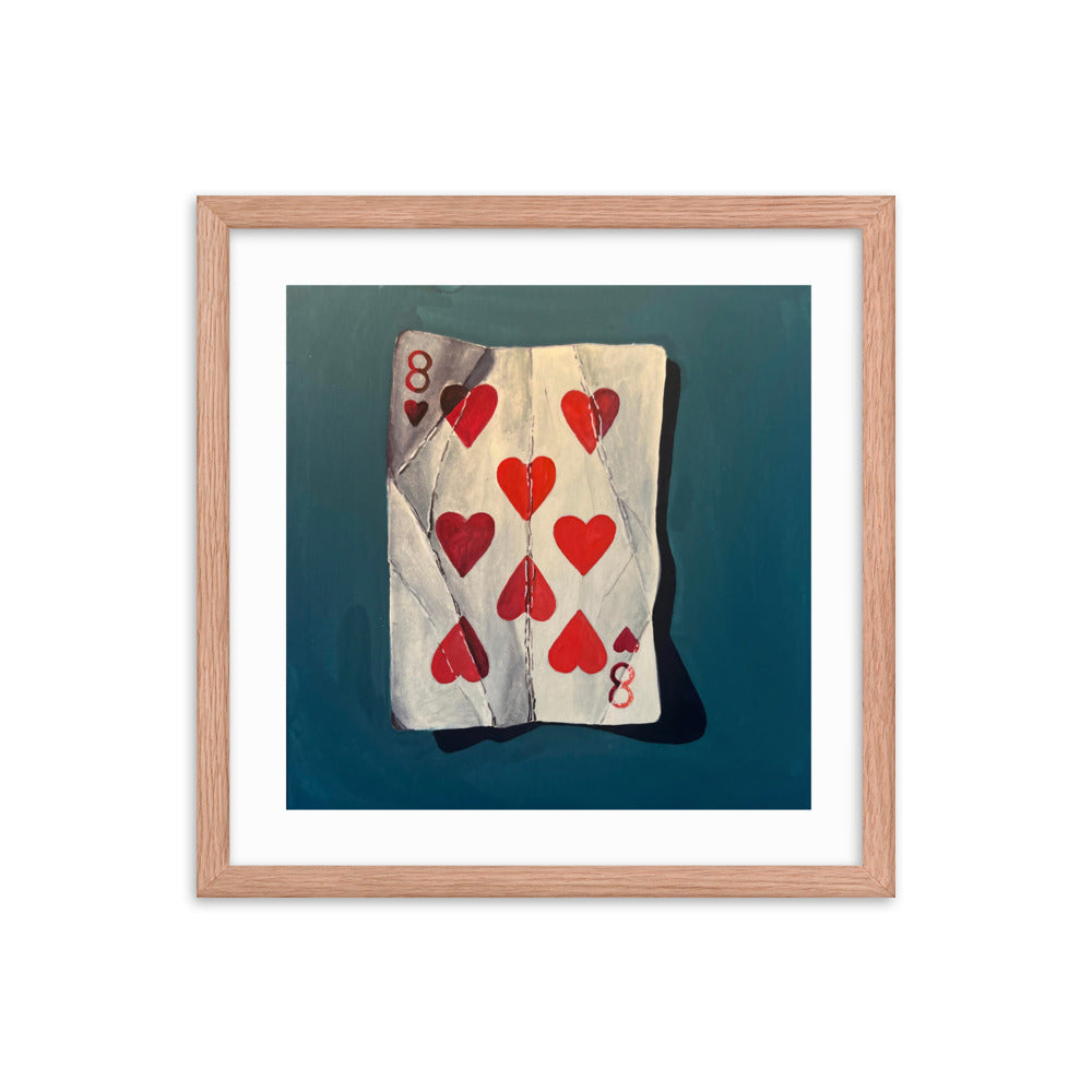 Eight of Hearts Framed Print