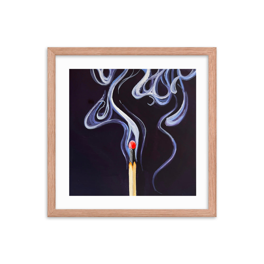Match with Smoke Framed Print