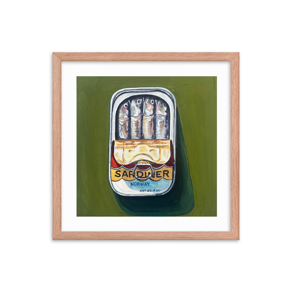 Sardines on Green Framed Print