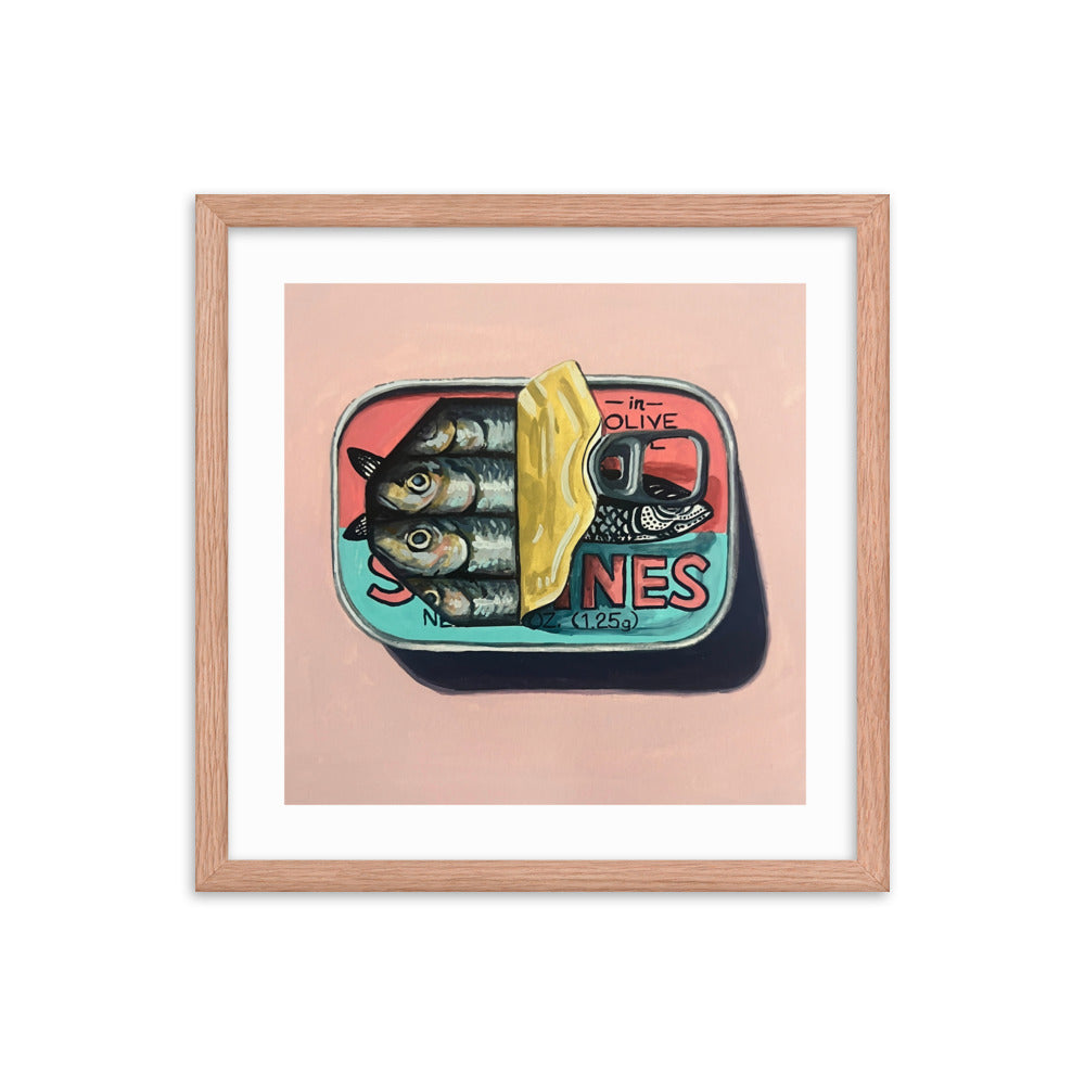 Sardines on Pink Framed Print