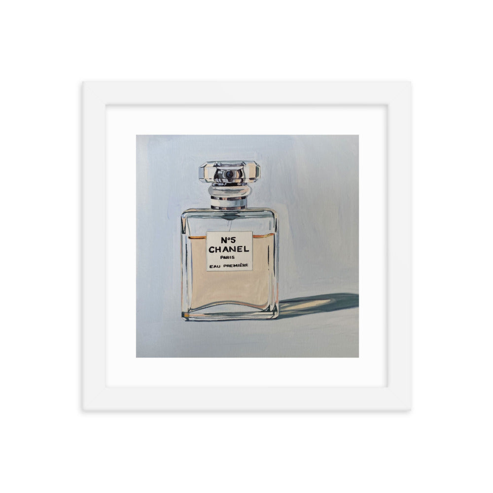 Chanel Bottle Framed Print