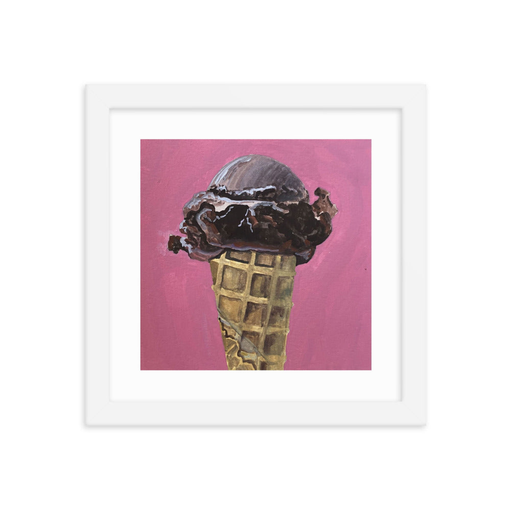 Chocolate Ice Cream Framed Print