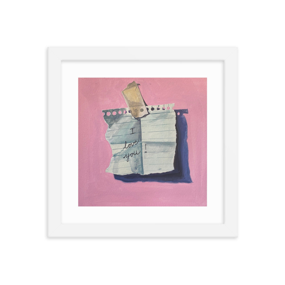 I Love You Note Framed Print