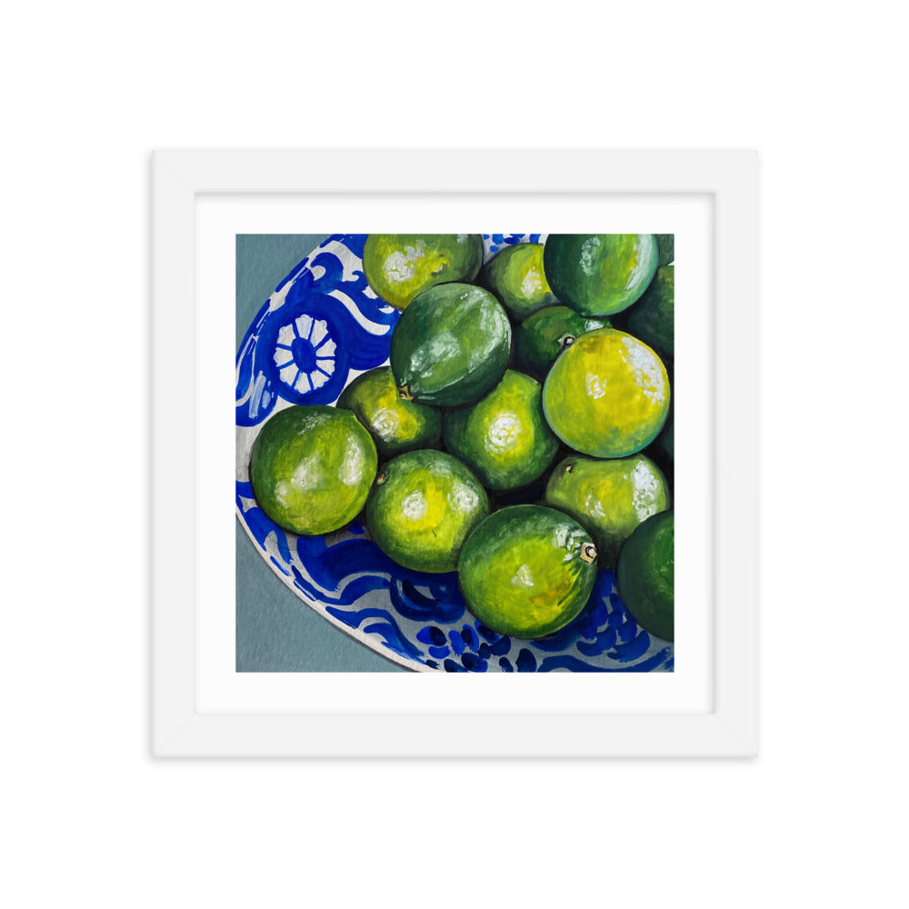 Bowl of Limes Framed Print