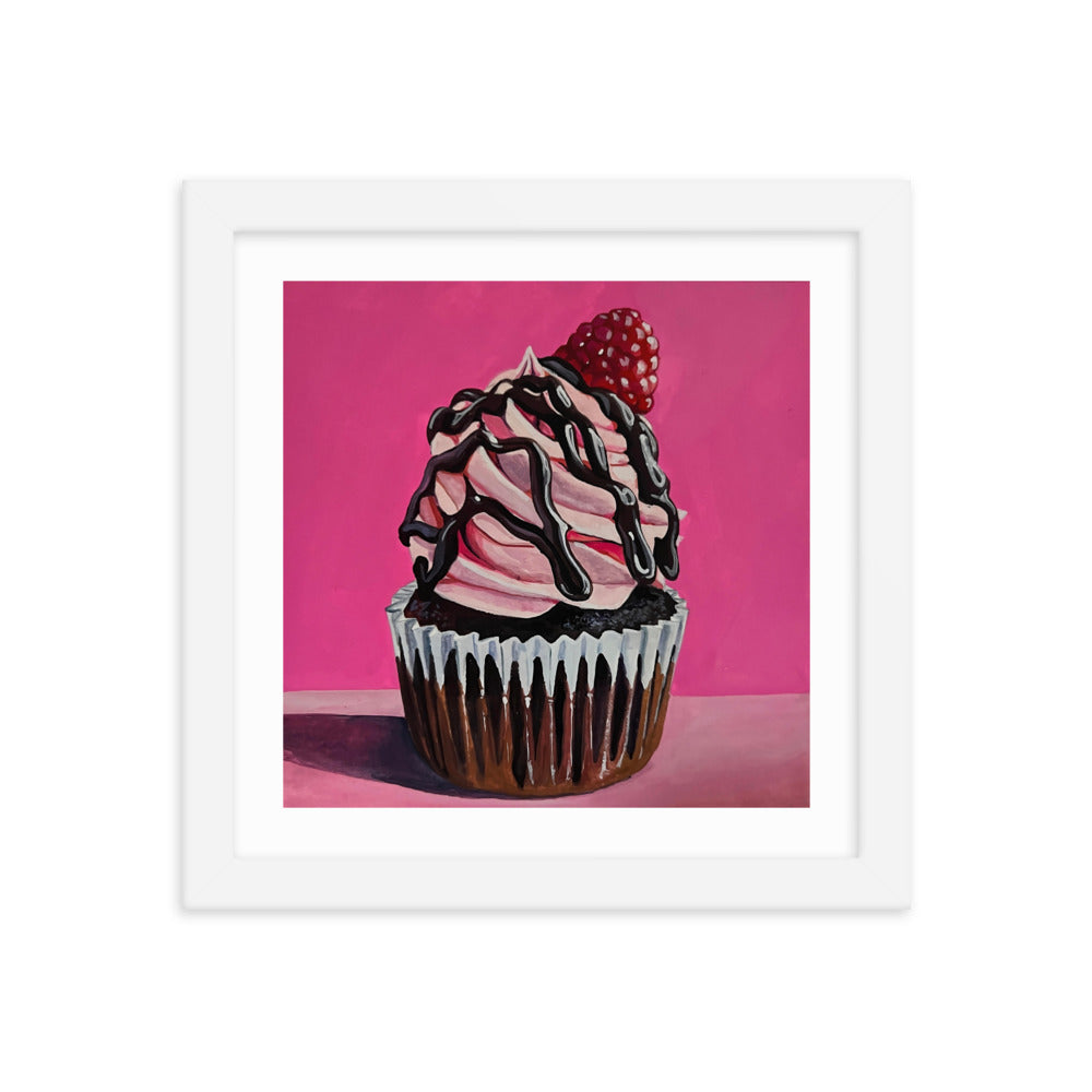 Raspberry Cupcake Framed Print