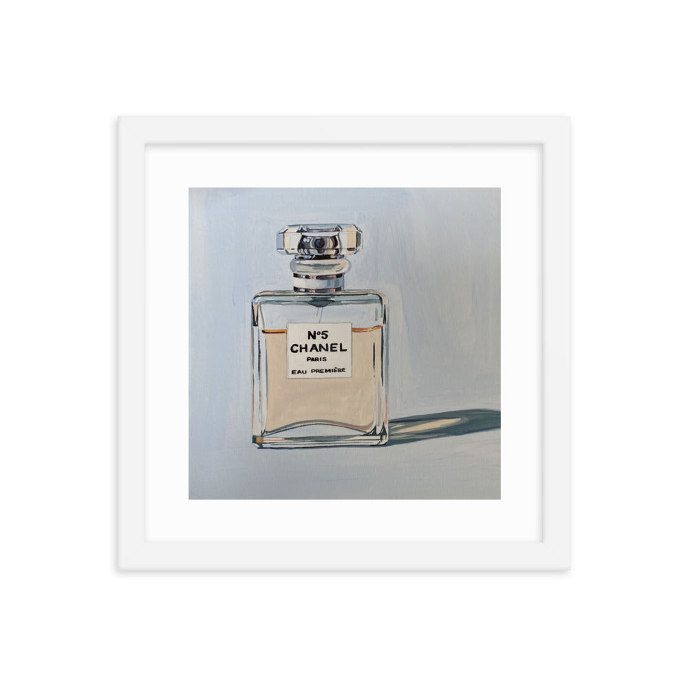 Chanel Bottle Framed Print