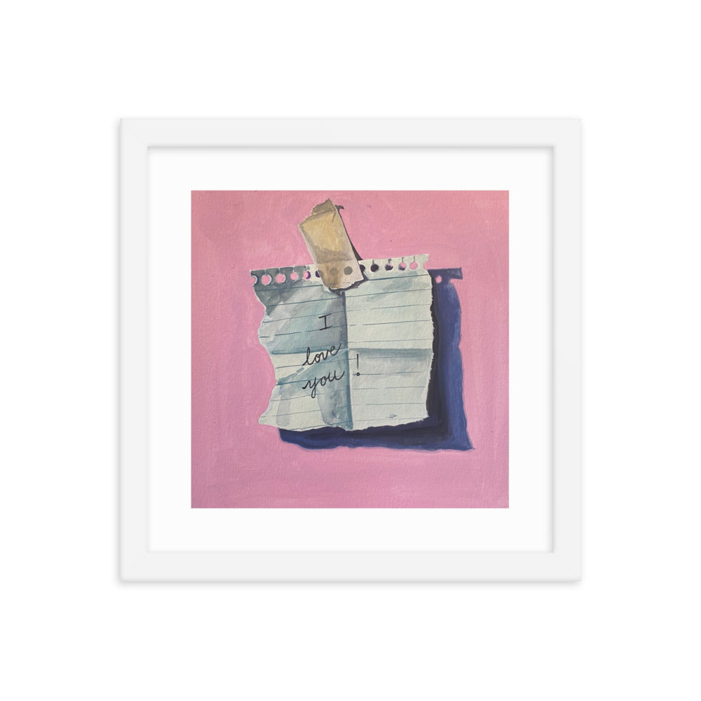 I Love You Note Framed Print
