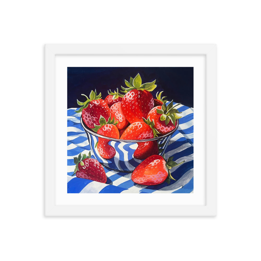 Bowl of Strawberries Framed Print