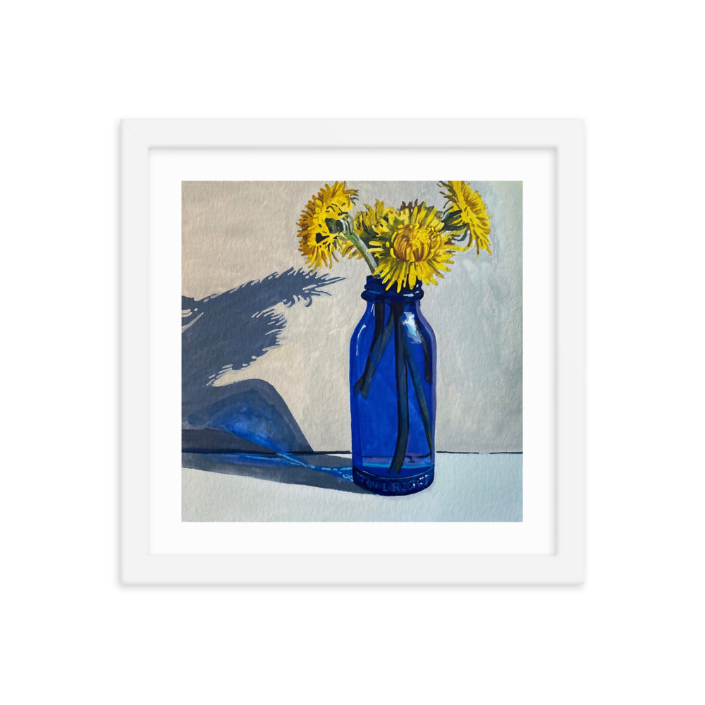 Dandelions in Vase Framed Print