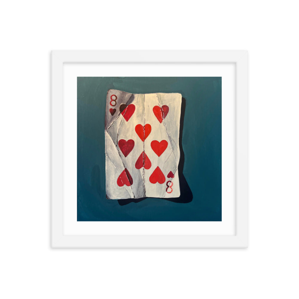 Eight of Hearts Framed Print