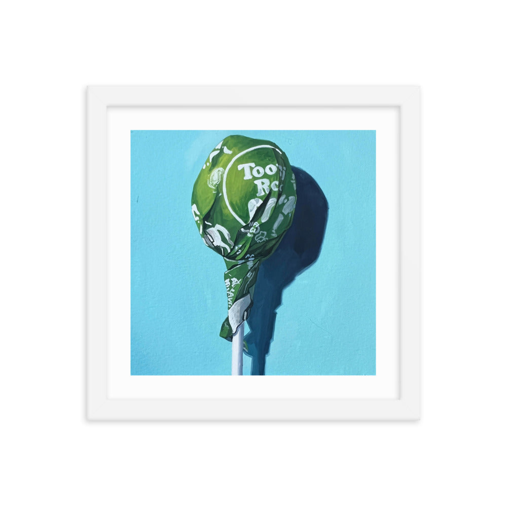 Green Tootsie Pop Framed Print