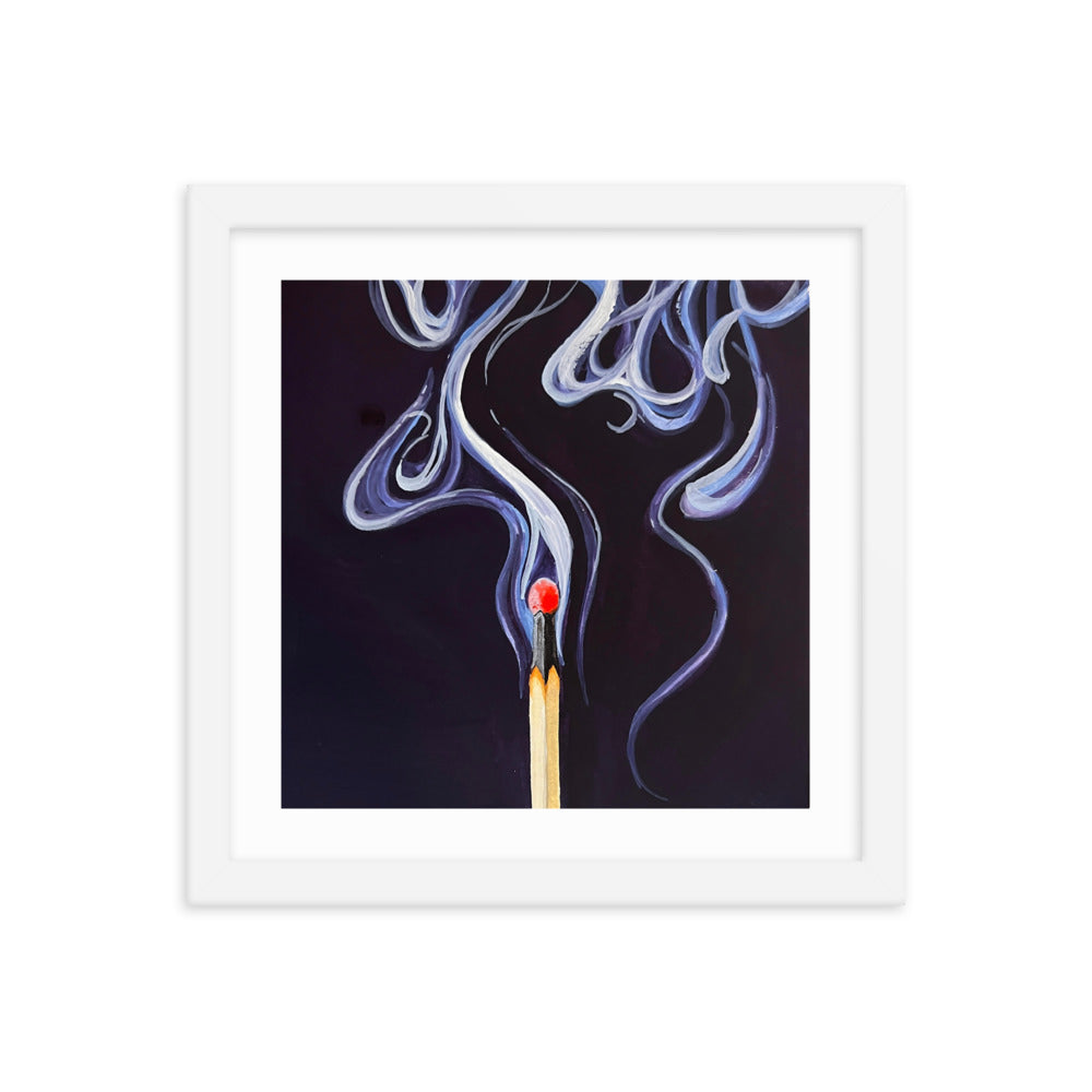 Match with Smoke Framed Print