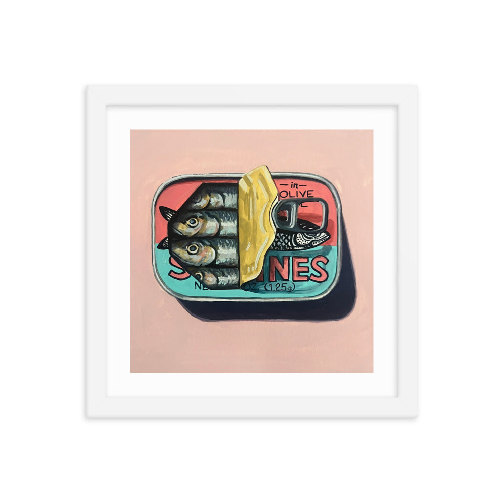 Sardines on Pink Framed Print