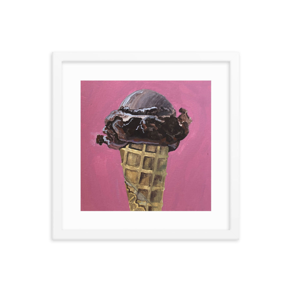Chocolate Ice Cream Framed Print