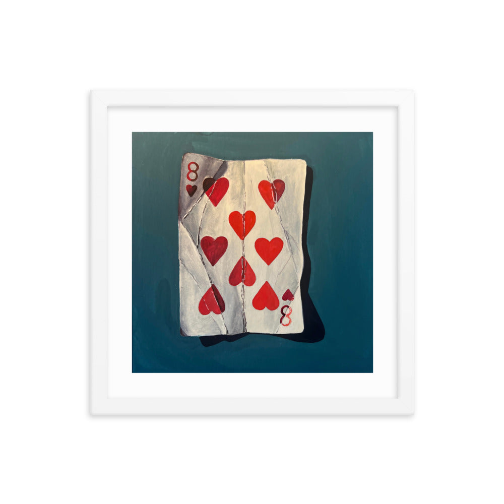 Eight of Hearts Framed Print