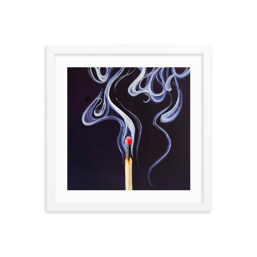 Match with Smoke Framed Print