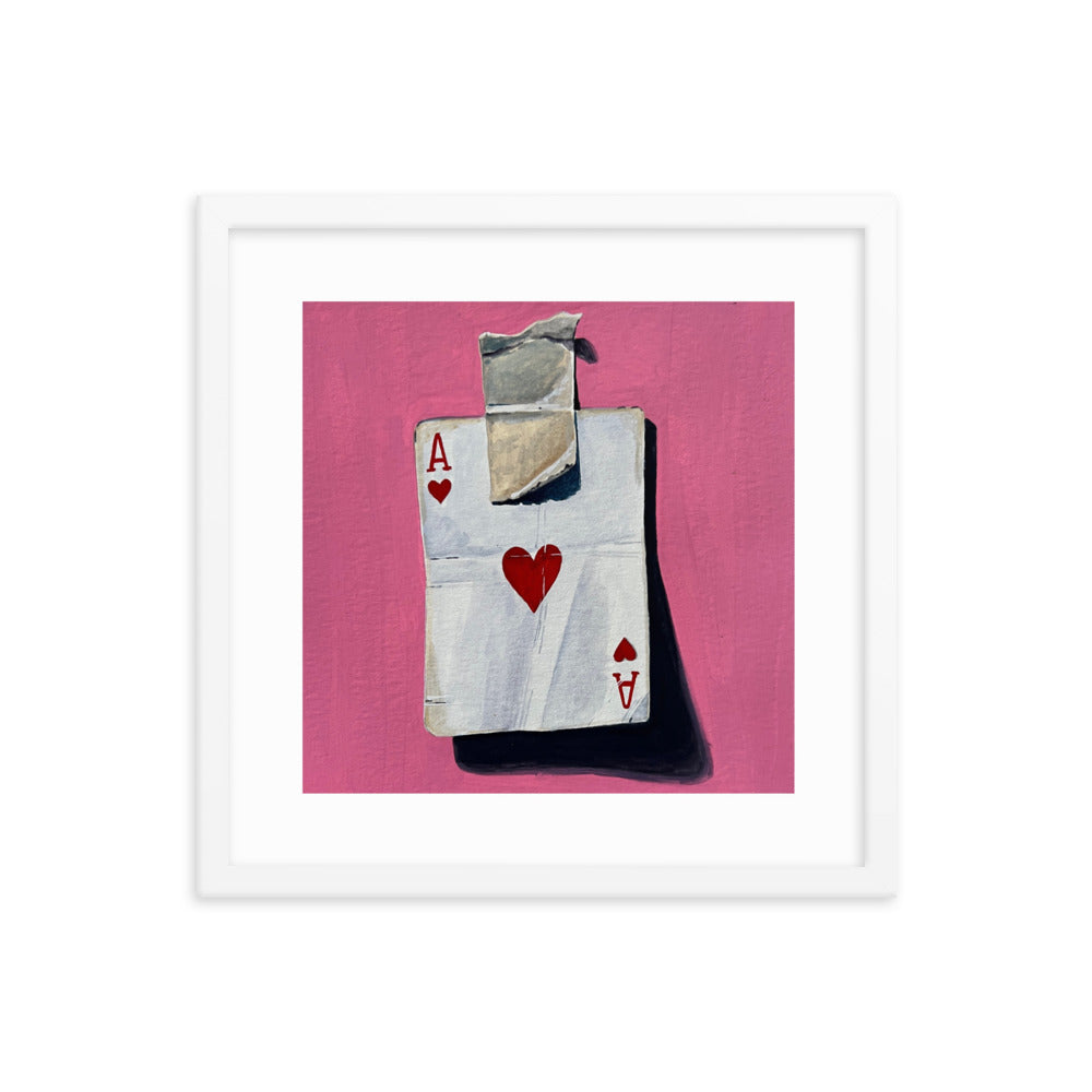 Ace of Hearts Framed Print