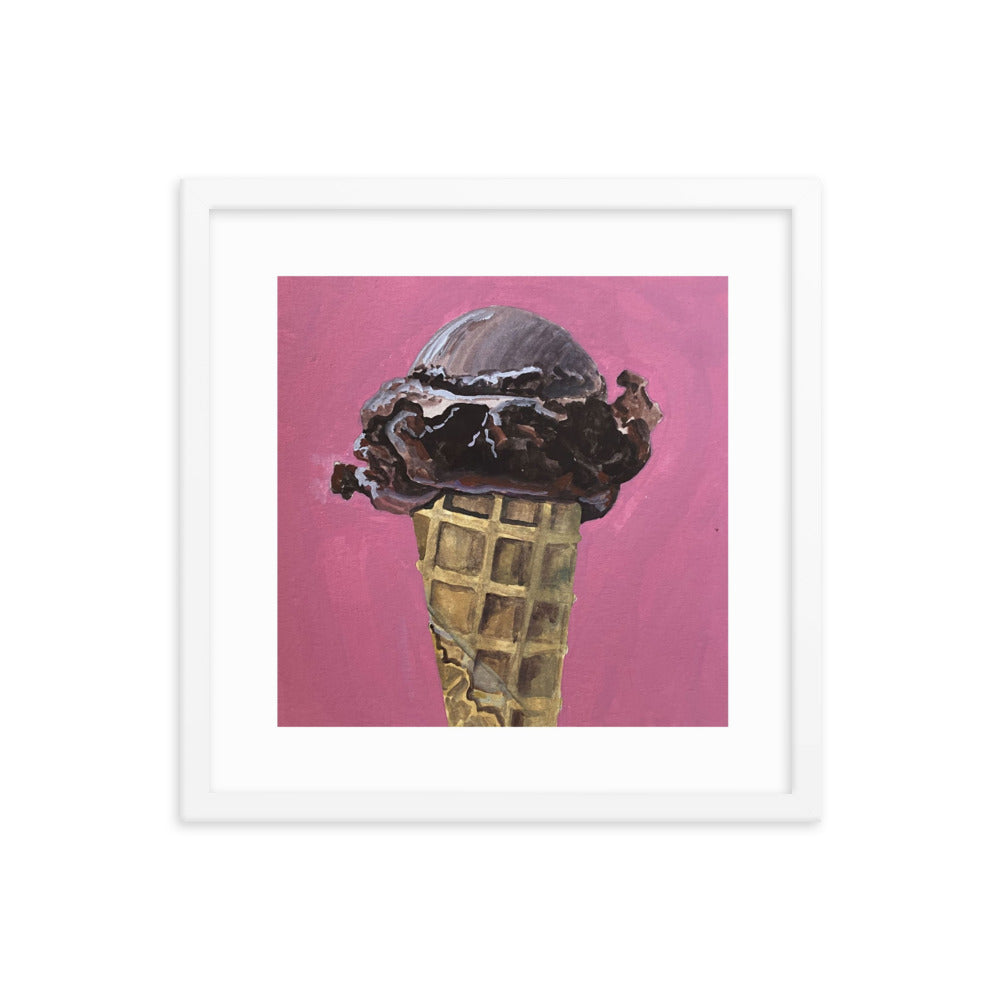 Chocolate Ice Cream Framed Print