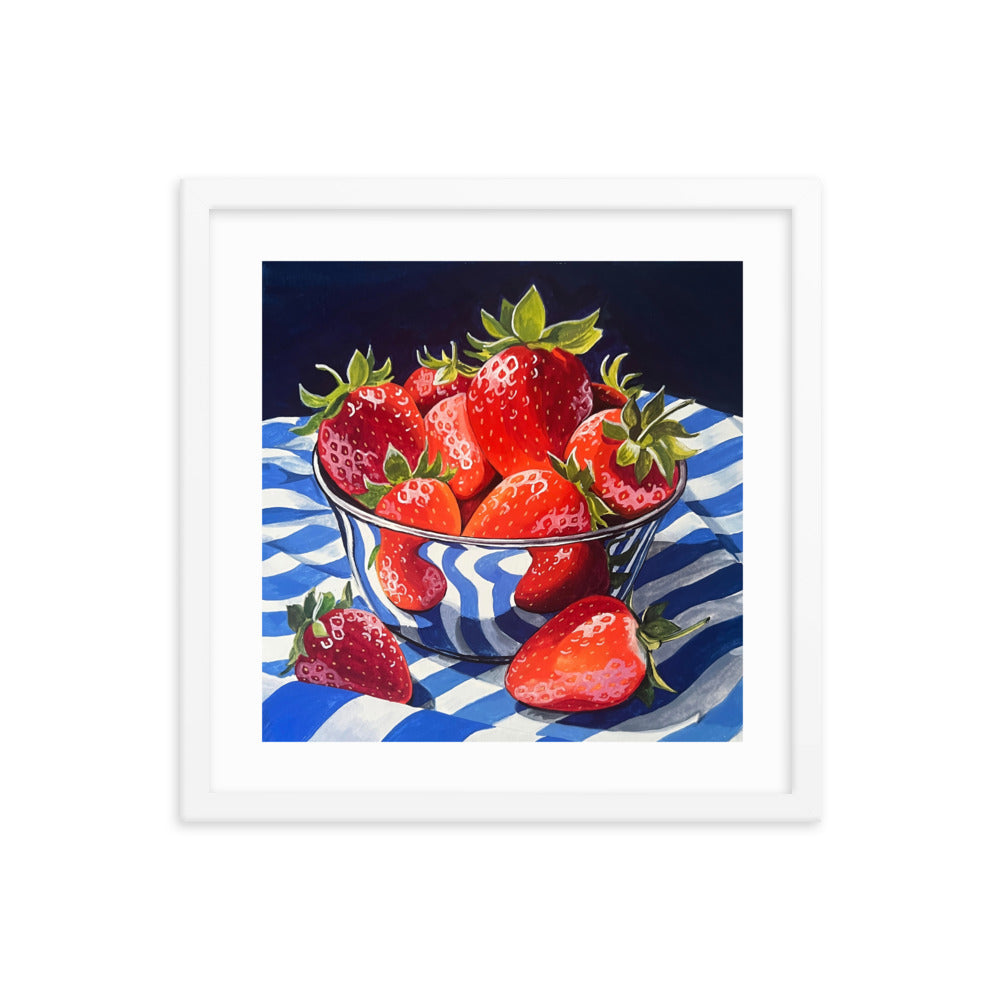 Bowl of Strawberries Framed Print
