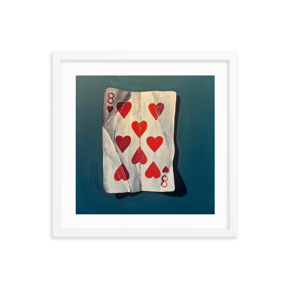 Eight of Hearts Framed Print