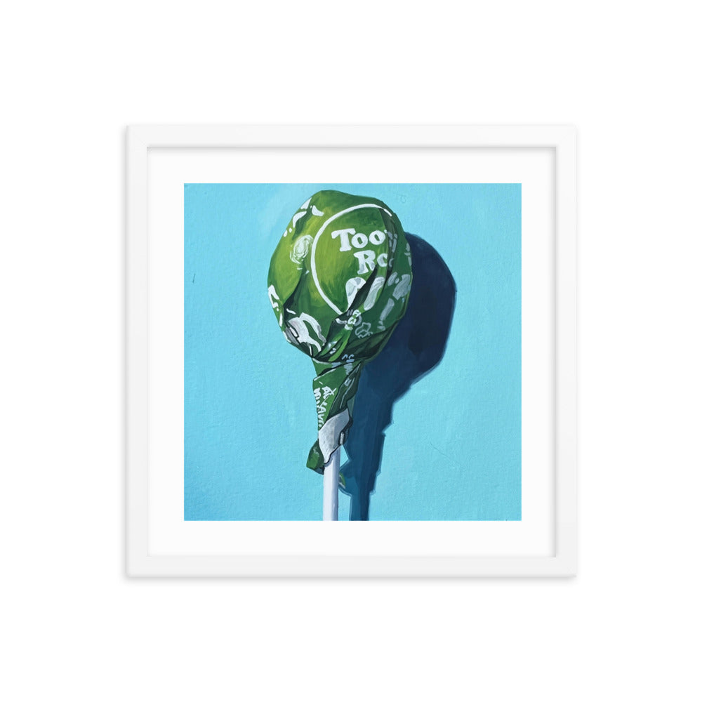 Green Tootsie Pop Framed Print