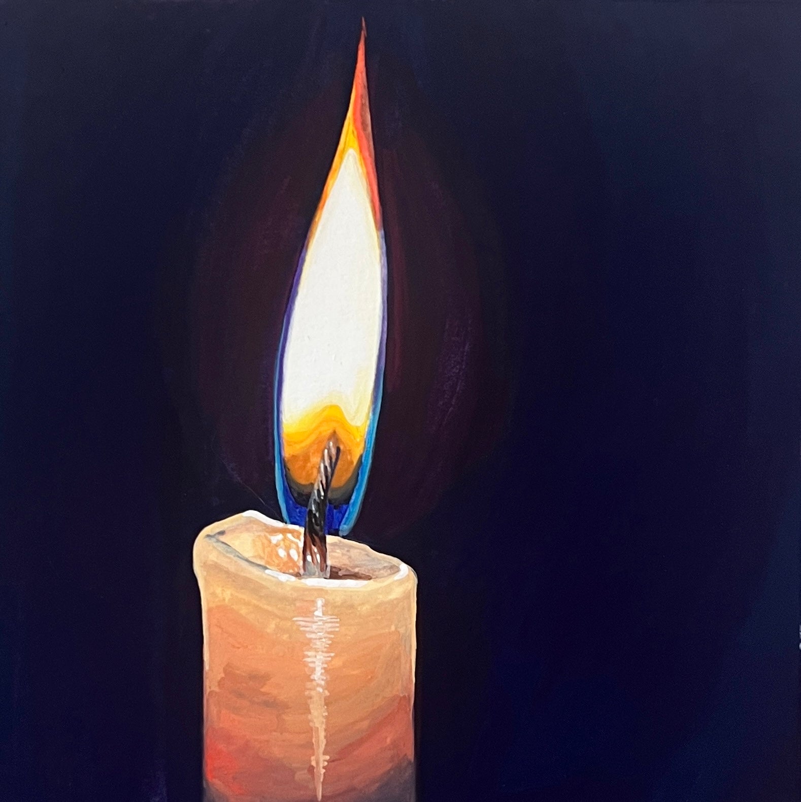 Learn to paint a candle & flame step by step! 🕯️