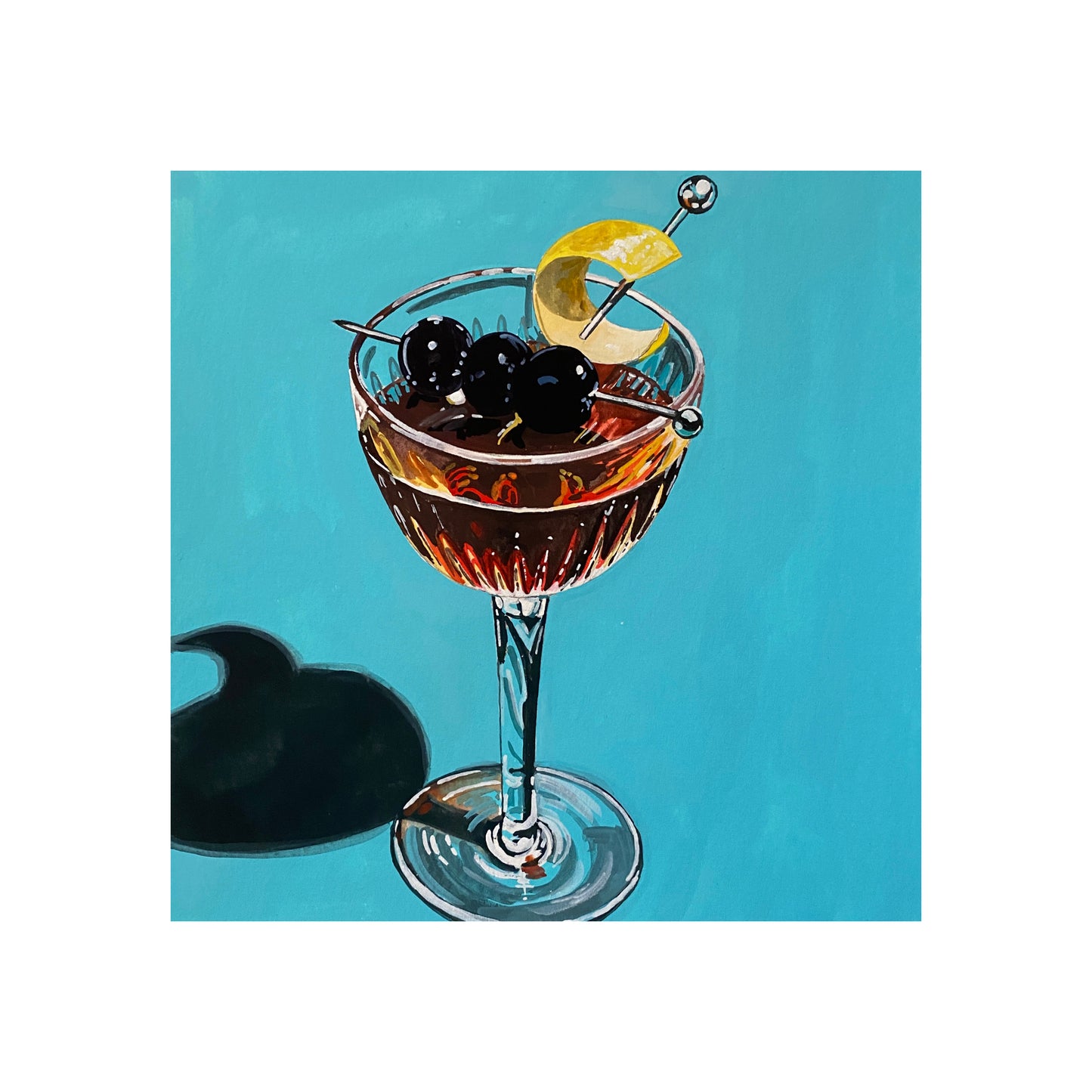 Manhattan cocktail 6x6 Print