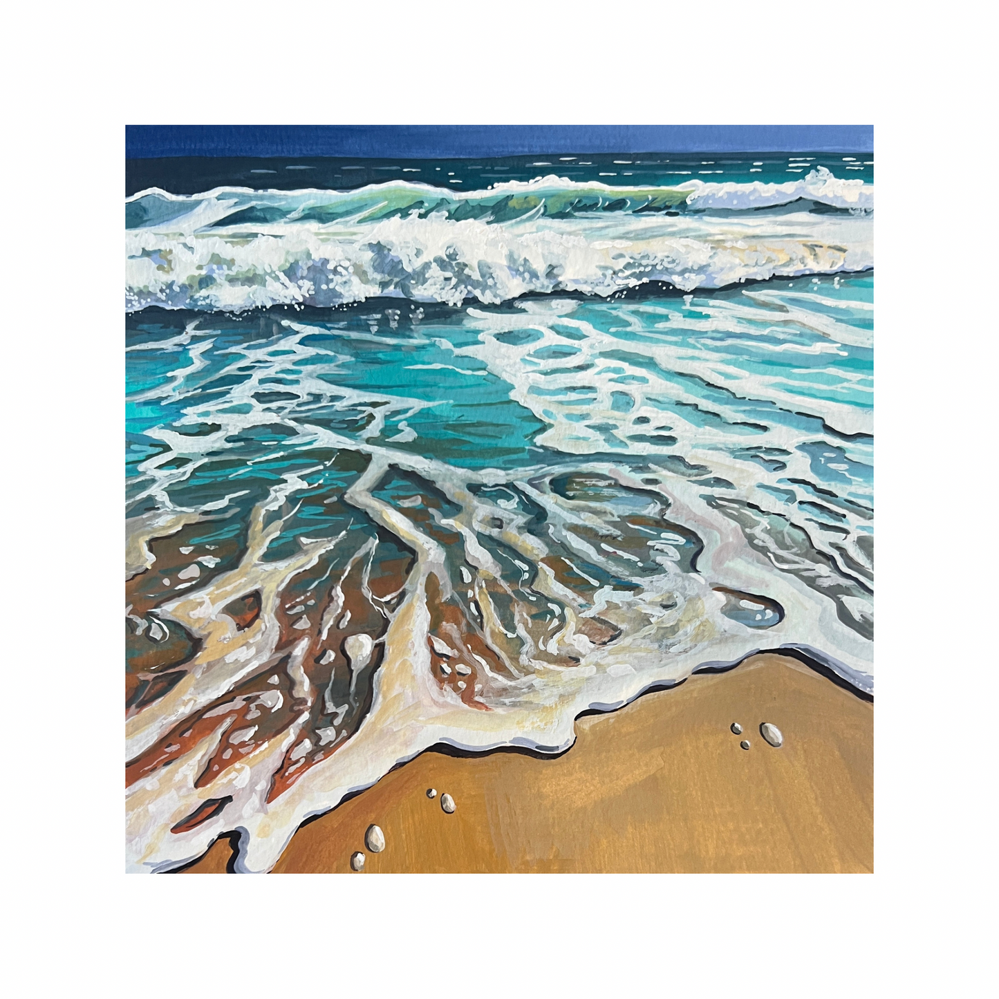 Waves on the Beach 8x8 Print