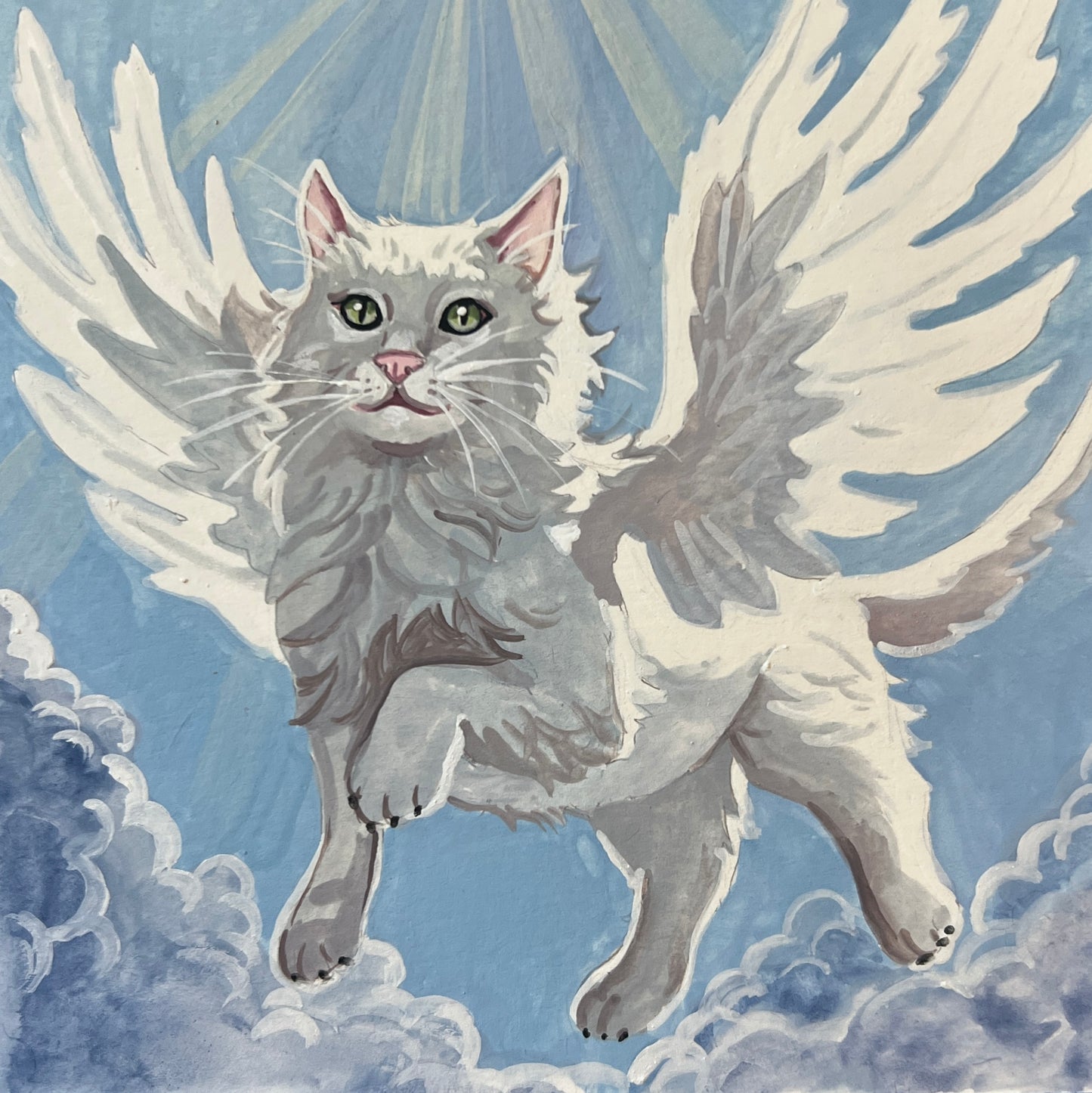 Flying Cat Original Illustration