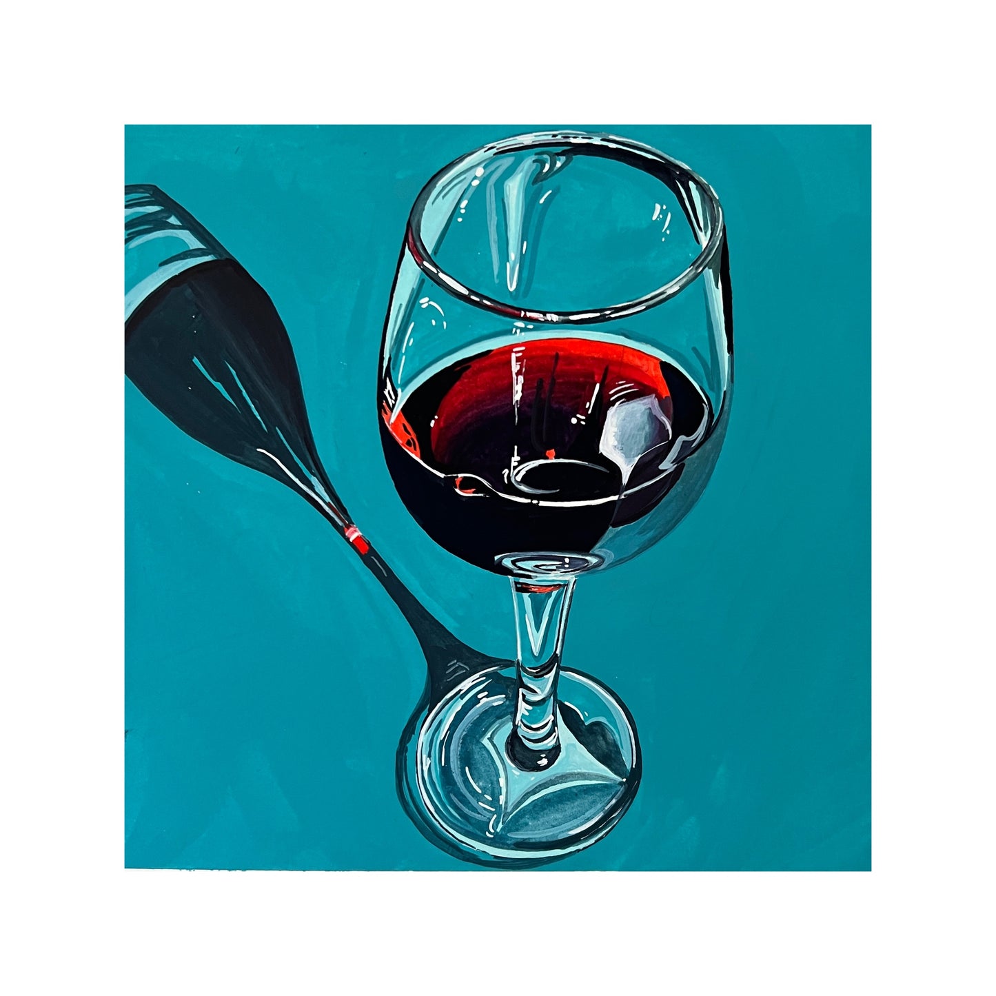 Glass of Red Wine 6x6 Print
