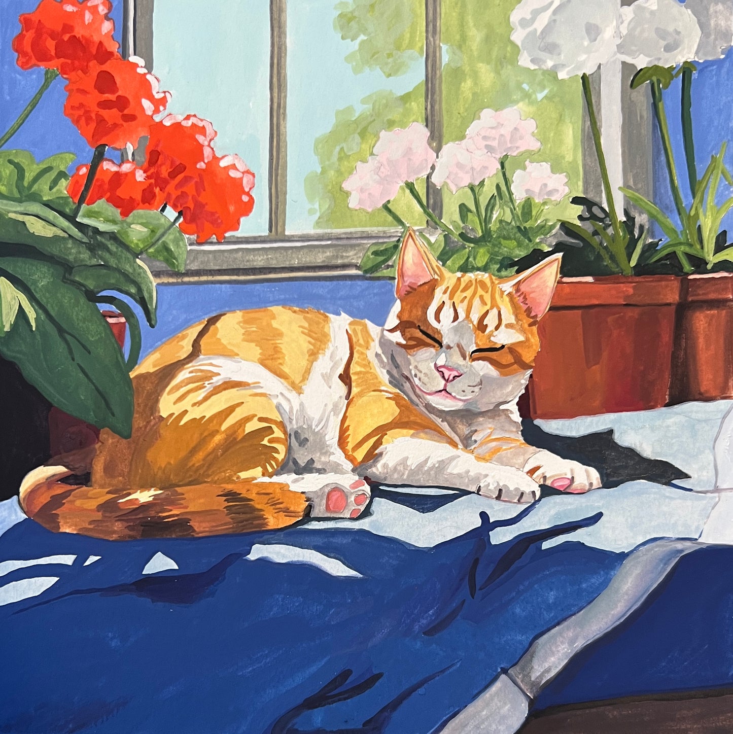 Sunbathing Original Illustration
