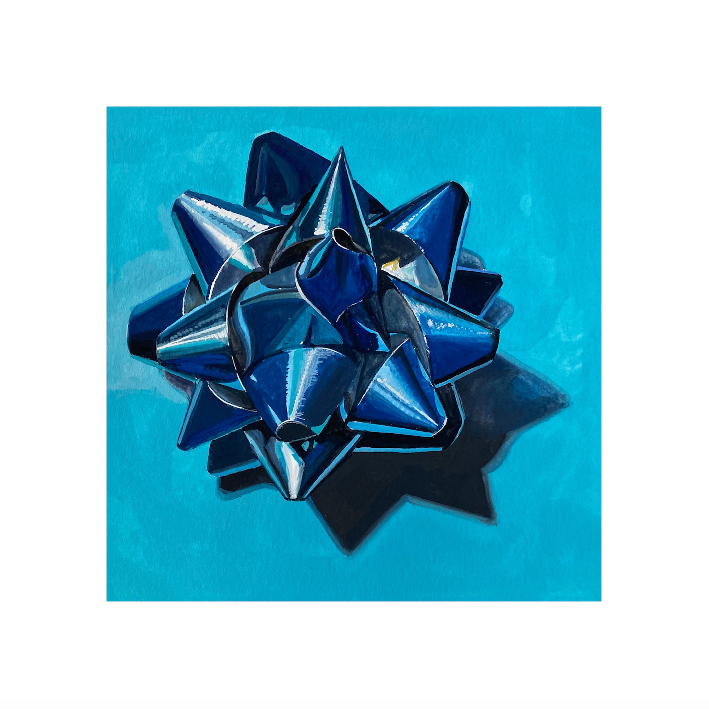 Blue Bow Print
