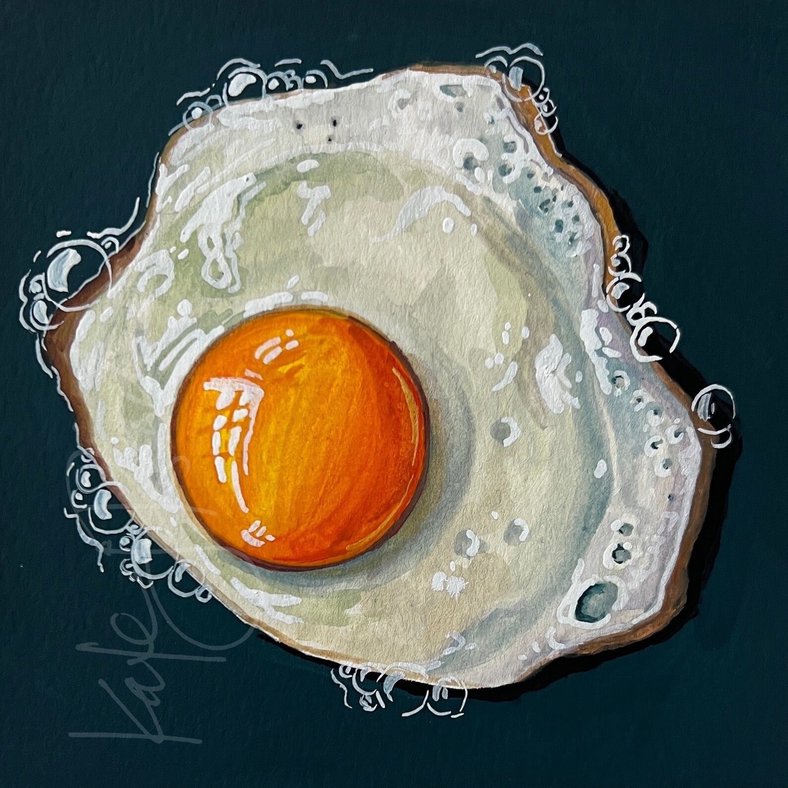 Fried Egg Original Painting – KATE JARVIK BIRCH