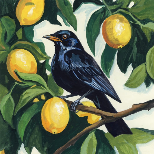 Blackbird in a Lemon Tree 8x8