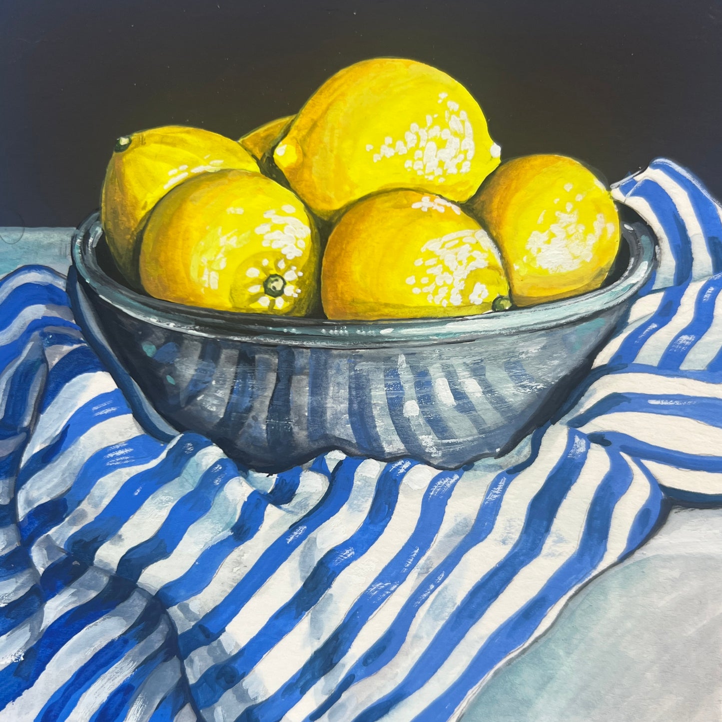 Lemons in a Metal Bowl