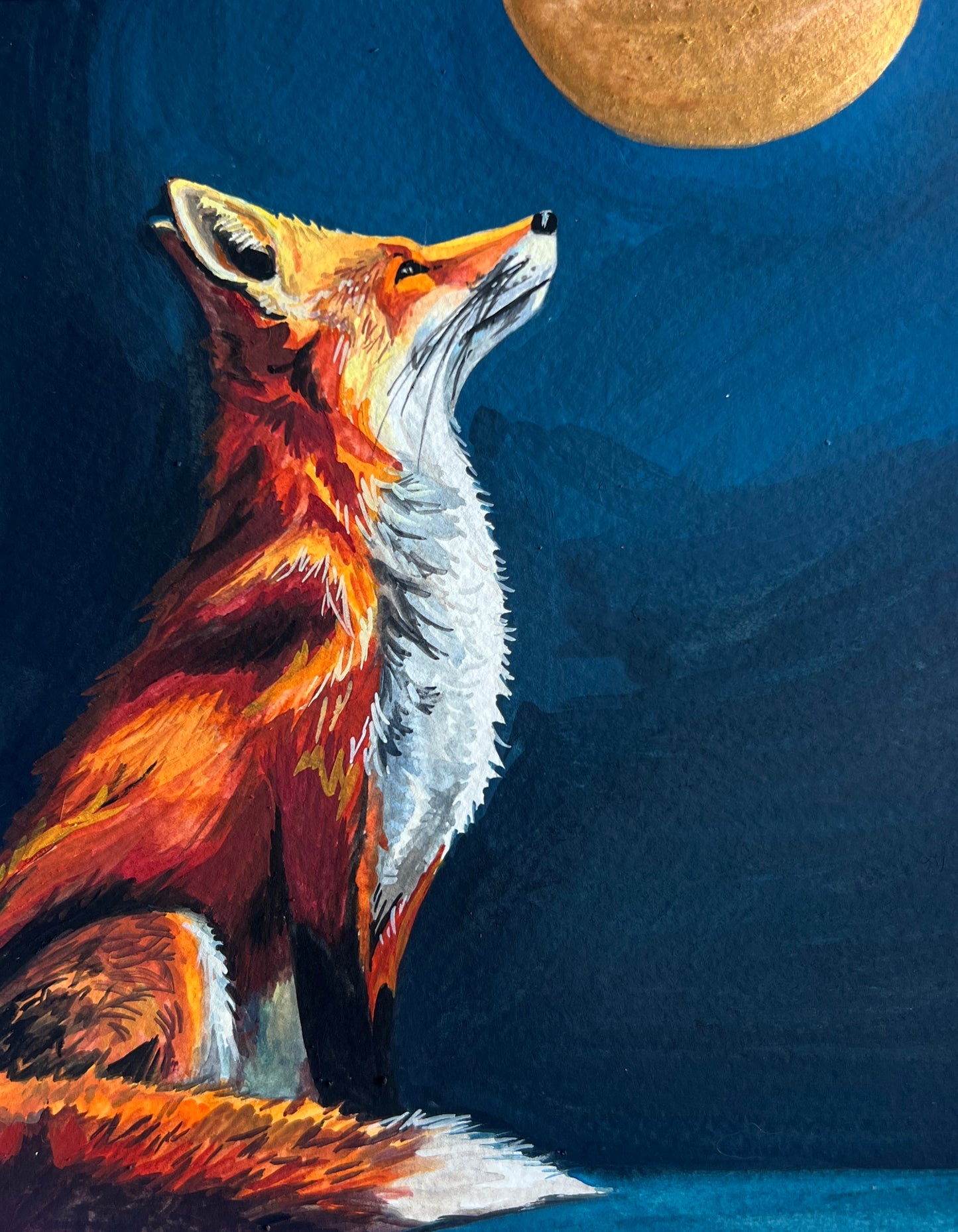 Fox and the Golden Moon 6x8