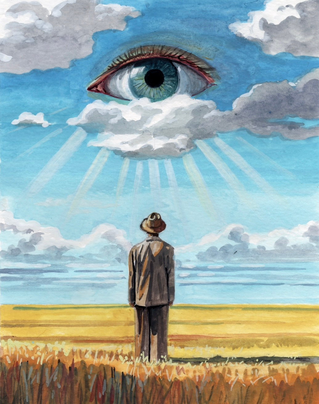 Charles Looks Up 6x8