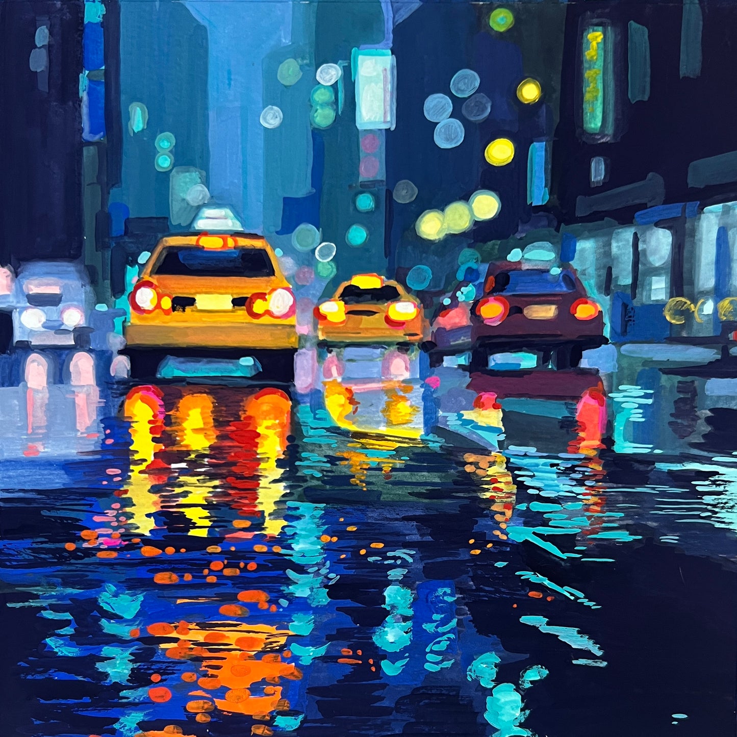 Rainy Taxi Ride 9x9