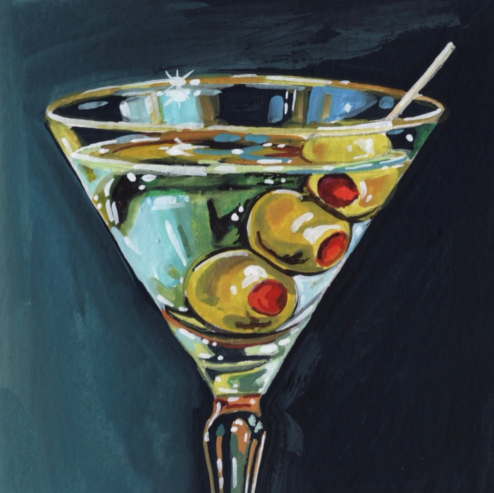 Midnight Martini Framed