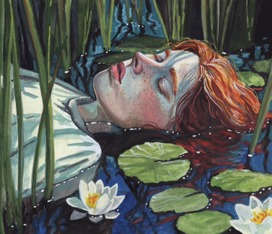 Ophelia Among the Lilies 9x8