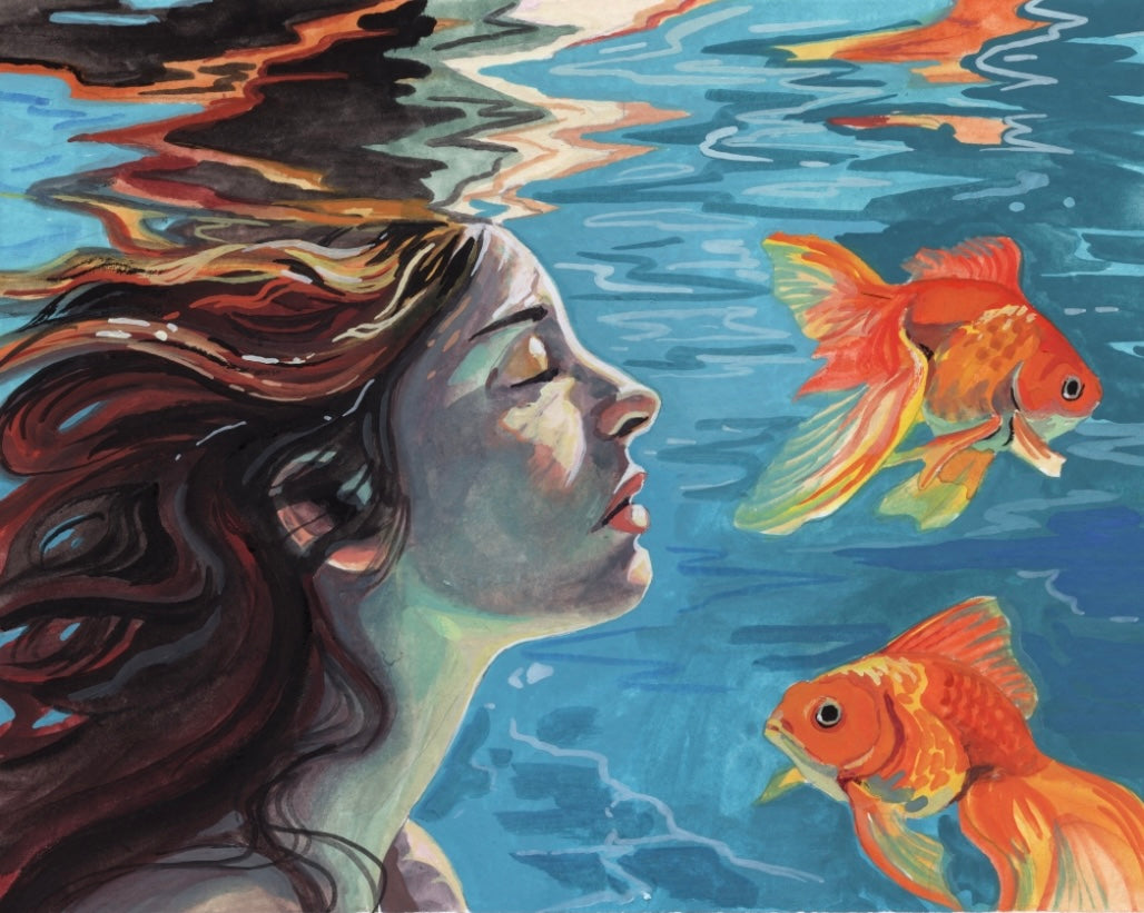 She Dreams in Gold 6x8