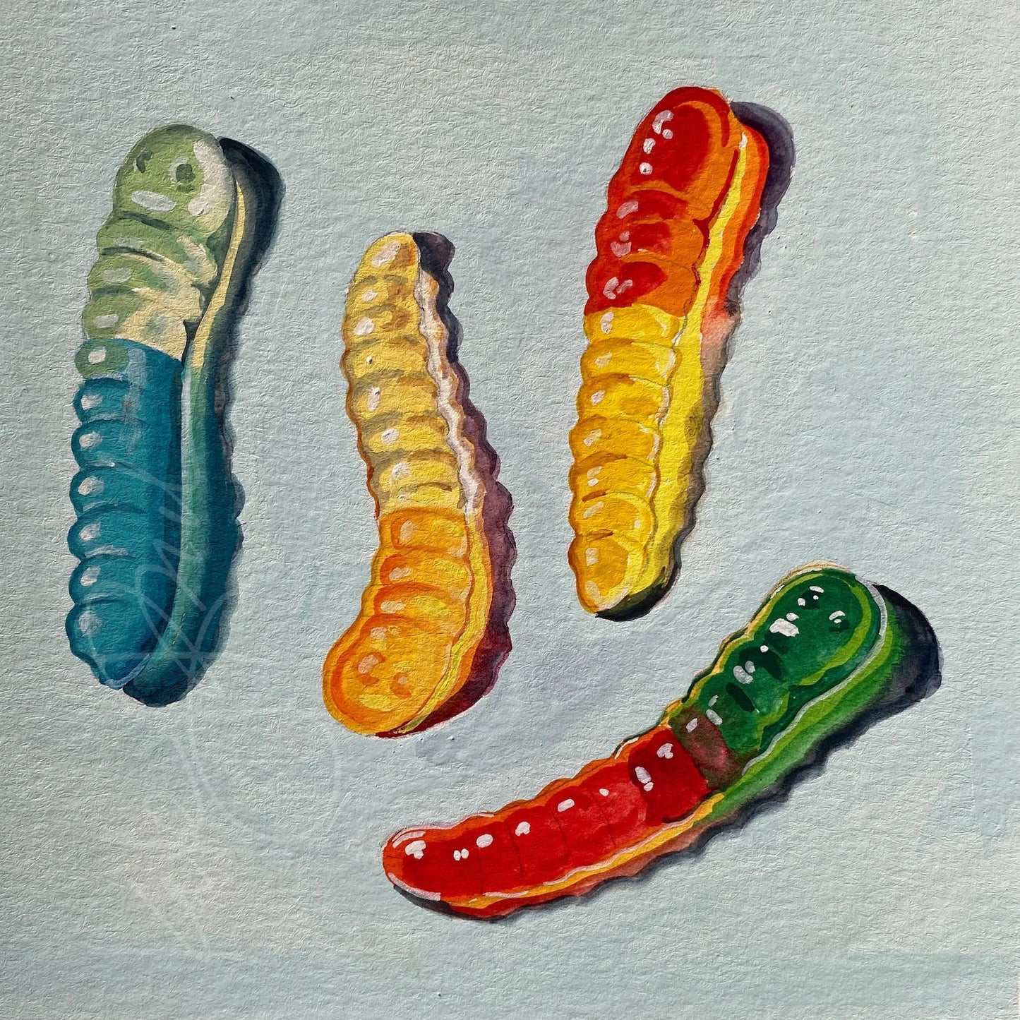 Gummy Worms Original Painting