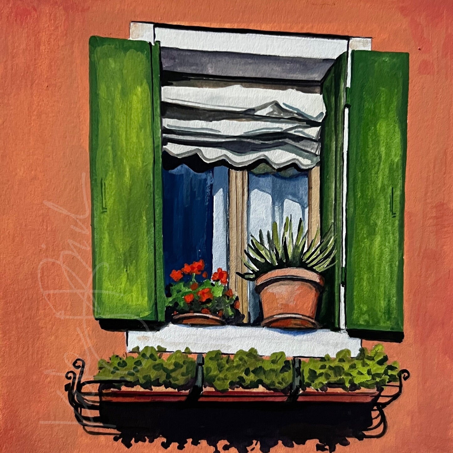 Italian Window Original Painting