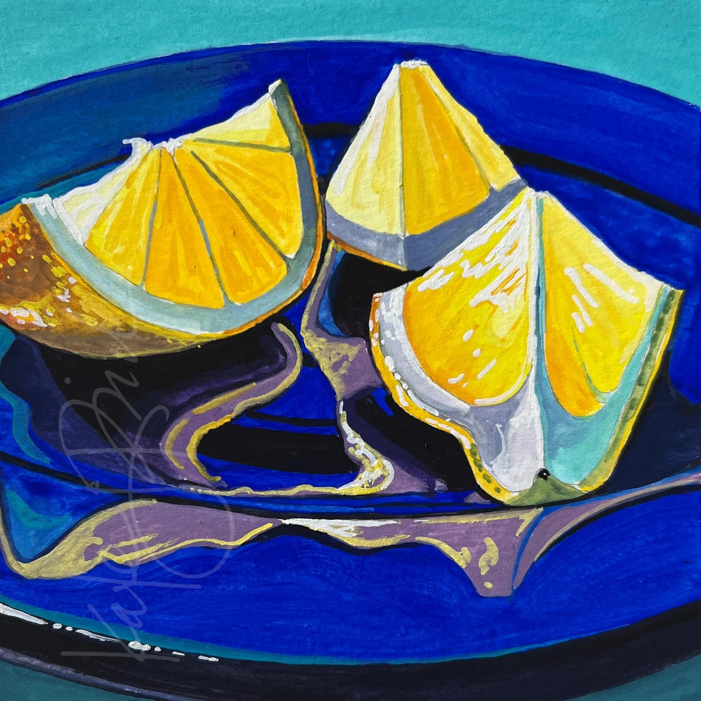 Lemons on Cobalt Original Painting