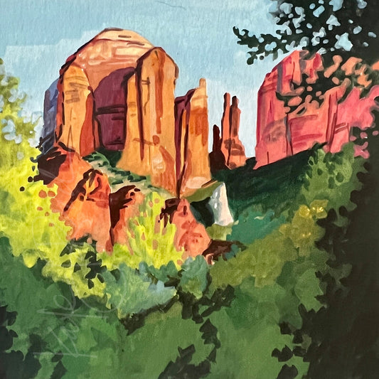 Red Rock Landscape Original Painting