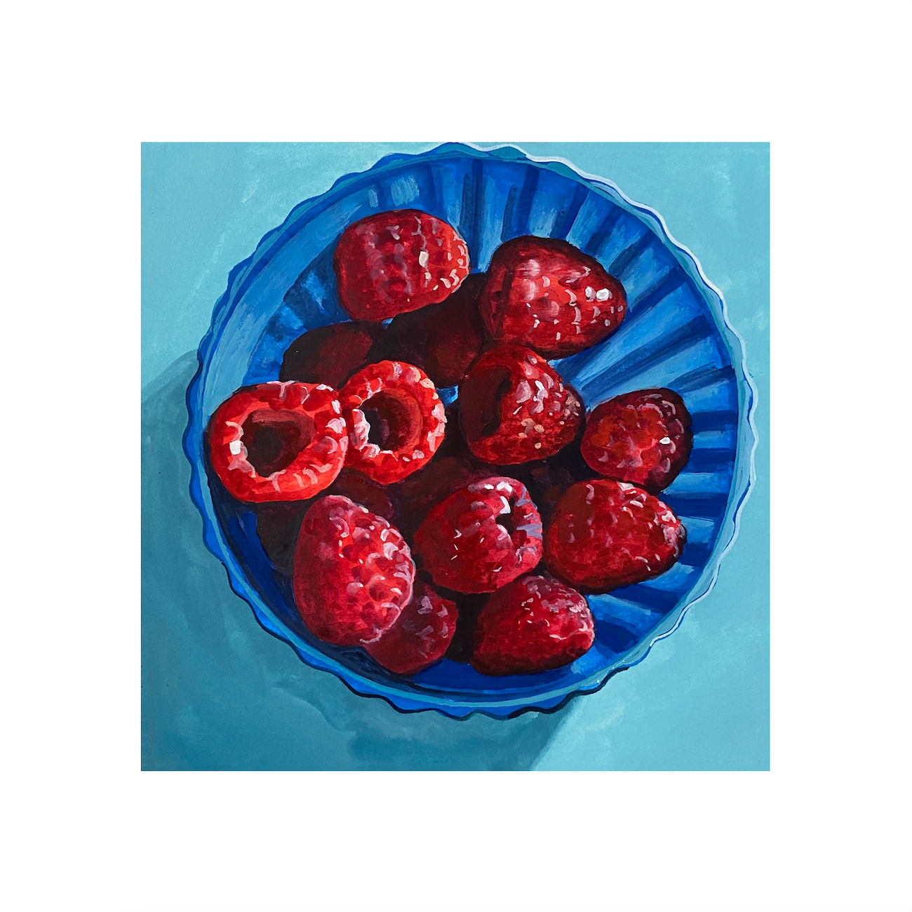 Bowl of Raspberries Print