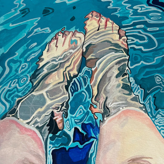 Underwater Feet Original Painting