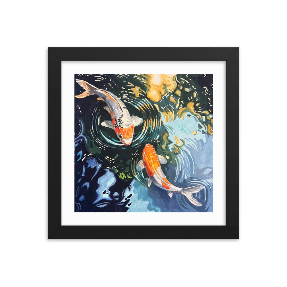 Dancing Koi Framed Print